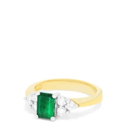 Effy Jewelry Brasilica 14K 2-Tone Gold Emerald and Diamond Ring, 1.36 TCW | Rings
