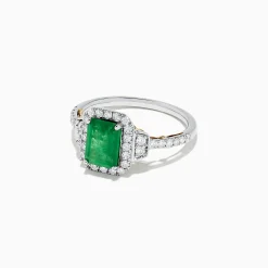 BH Multi Brasilica 14K Two Tone Gold Emerald and Diamond Ring, 1.90 TCW | Rings