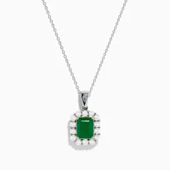 Effy Jewelry Brasilica 14K Two-Tone Gold Emerald and Diamond Pendant | Necklaces & Pendants