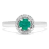 Effy Jewelry Brasilica 14K White Gold Emerald and Diamond Halo Ring, 0.60 TCW | Rings