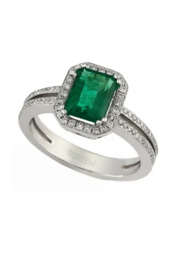 Effy Jewelry Brasilica 14K White Gold Emerald and Diamond Ring, 1.70 TCW | Rings