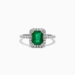 Effy Jewelry Brasilica 14K White Gold Emerald and Diamond Ring, 1.69 TCW | Rings