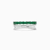 BH Multi Brasilica 14K White Gold Emerald and Diamond Crossover Ring | Rings