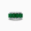 Effy Jewelry Brasilica 14K White Gold Emerald and Diamond Ring | Rings