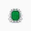 Effy Jewelry Brasilica 14K White Gold Emerald and Diamond Ring | Rings