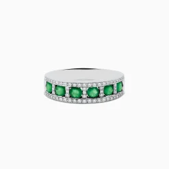 Effy Jewelry Brasilica 14K White Gold Emerald and Diamond Ring | Rings