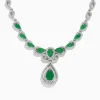 BH Multi Brasilica 14K White Gold Emerald and Diamond Necklace | Necklaces & Pendants