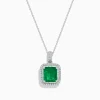 Effy Jewelry Brasilica 14K White Gold Emerald and Diamond Pendant | Necklaces & Pendants