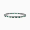 Effy Jewelry Brasilica 14K White Gold Emerald and Diamond Tennis Bracelet, 4.78 TCW | Bracelets
