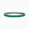 Effy Jewelry Brasilica 14K White Gold Emerald and Diamond Tennis Bracelet | Bracelets