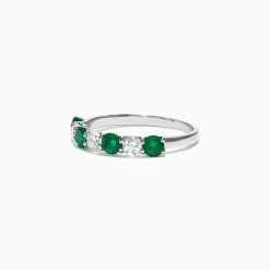 Effy Jewelry Brasilica 14K White Gold Emerald and Diamond Ring, 1.12 TCW | Rings