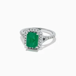 BH Multi Brasilica 14K White Gold Emerald and Diamond Ring, 2.81 TCW | Rings