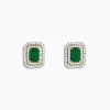 Effy Jewelry Brasilica 14K White u0026 Yellow Gold Emerald and Diamond Earrings | Earrings