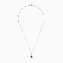 Effy Jewelry Brasilica 14K White u0026 Yellow Gold Emerald and Diamond Pendant | Necklaces & Pendants