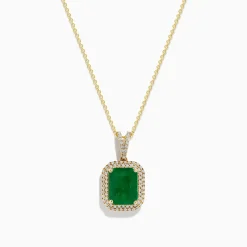 BH Multi Brasilica 14K Yellow Gold Emerald and Diamond Pendant | Necklaces & Pendants