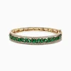 BH Multi Brasilica 14K Yellow Gold Emerald and Diamond Bangle, 6.81 TCW | Bracelets