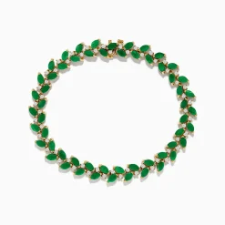 Effy Jewelry Brasilica 14K Yellow Gold Emerald and Diamond Bracelet | Bracelets