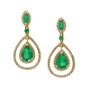 Effy Jewelry Brasilica 14K Yellow Gold Emerald and Diamond Earrings, 2.88 TCW | Earrings