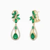 Effy Jewelry Brasilica 14K Yellow Gold Emerald and Diamond Earrings, 4.62 TCW | Earrings