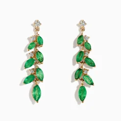 BH Multi Brasilica 14K Yellow Gold Emerald and Diamond Drop Earrings | Earrings