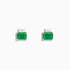 Effy Jewelry Brasilica 14K Yellow Gold Emerald and White Sapphire Stud Earrings | Earrings