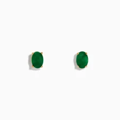 Effy Jewelry Brasilica 14K Yellow Gold Emerald Stud Earrings | Earrings