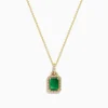 Effy Jewelry Brasilica 14K Yellow Gold Emerald u0026 Diamond Pendant, 1.62 TWC | Necklaces & Pendants