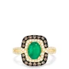 Effy Jewelry Brasilica 14K Yellow Gold Emerald, Espresso u0026 White Diamond Ring, 1.70 TCW | Rings