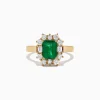 Effy Jewelry Brasilica 14K Yellow Gold Emerald and Diamond Ring, 2.09 TCW | Rings