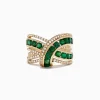 BH Multi Brasilica 14K Yellow Gold Emerald and Diamond Wrap Ring, 2.22 TCW | Rings