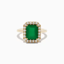 Effy Jewelry Brasilica 14K Yellow Gold Emerald and Diamond Ring | Rings