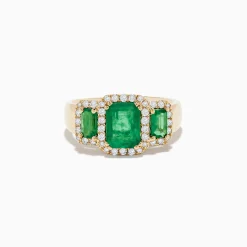 Effy Jewelry Brasilica 14K Yellow Gold Emerald and Diamond Ring | Rings