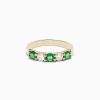 Effy Jewelry Brasilica 14K Yellow Gold Emerald and Diamond Band Ring | Rings