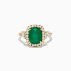 Effy Jewelry Brasilica 14K Yellow Gold Emerald and Diamond Ring | Rings