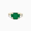 Effy Jewelry Brasilica 14K Yellow Gold Emerald and Diamond Ring | Rings