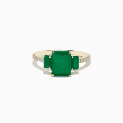 Effy Jewelry Brasilica 14K Yellow Gold Emerald and Diamond Ring | Rings