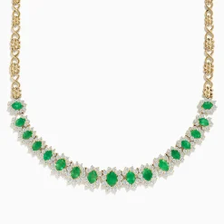 BH Multi Brasilica 14K Yellow Gold Emerald and Diamond Necklace | Necklaces & Pendants