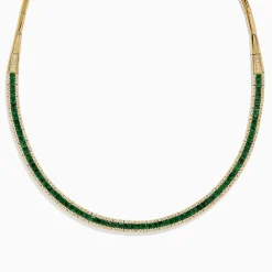 BH Multi Brasilica 14K Yellow Gold Emerald and Diamond Necklace | Necklaces & Pendants