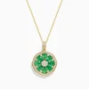 BH Multi Brasilica 14K Yellow Gold Emerald and Diamond Pendant | Necklaces & Pendants
