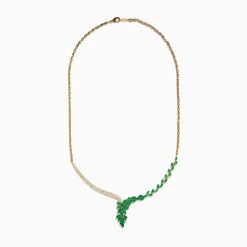 Effy Jewelry Brasilica 14K Yellow Gold Emerald and Diamond Necklace | Necklaces & Pendants