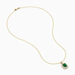 Effy Jewelry Brasilica 14K Yellow Gold Emerald and Diamond Pendant | Necklaces & Pendants