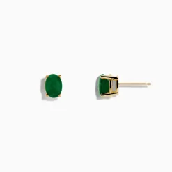 Effy Jewelry Brasilica 14K Yellow Gold Emerald Stud Earrings | Earrings