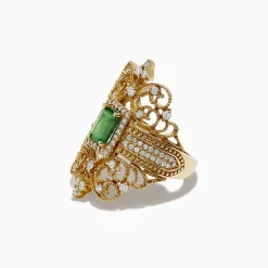 Effy Jewelry Brasilica 14K Yellow Gold Emerald and Diamond Ring, 1.68 TCW | Rings