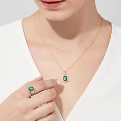Effy Jewelry Brasilica 14K Yellow Gold Emerald u0026 Diamond Pendant, 1.62 TWC | Necklaces & Pendants