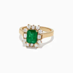 Effy Jewelry Brasilica 14K Yellow Gold Emerald and Diamond Ring, 2.09 TCW | Rings