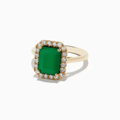 Effy Jewelry Brasilica 14K Yellow Gold Emerald and Diamond Ring | Rings