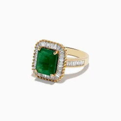 Effy Jewelry Brasilica 14K Yellow Gold Emerald and Diamond Ring | Rings