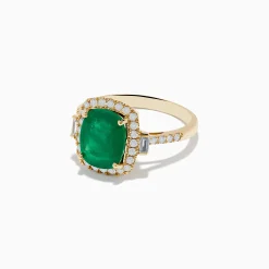 Effy Jewelry Brasilica 14K Yellow Gold Emerald and Diamond Ring | Rings