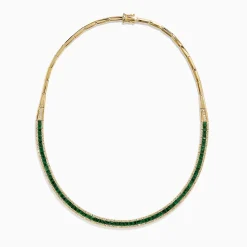 BH Multi Brasilica 14K Yellow Gold Emerald and Diamond Necklace | Necklaces & Pendants
