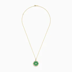 BH Multi Brasilica 14K Yellow Gold Emerald and Diamond Pendant | Necklaces & Pendants